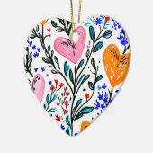 Sweet Floral Heart  Keramik Ornament (Links)