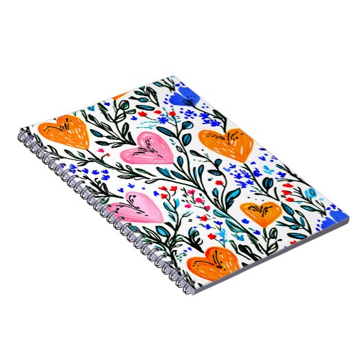 Sweet Floral Heart Notebook Notizblock (Rechte Seite)
