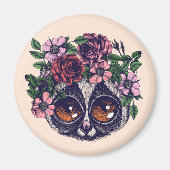 Sweet Floral Lemur Magnet (Vorne)