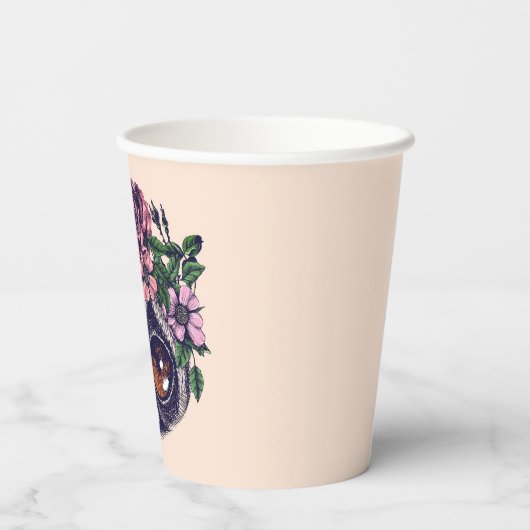 Sweet Floral Lemur Pappbecher (Rückseite)