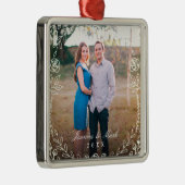 Sweet Floral Monogram Holiday Ornament (Rechts)