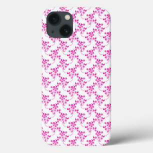 Sweet Floral Muster Bright Pink über Weiß Case-Mate iPhone Hülle