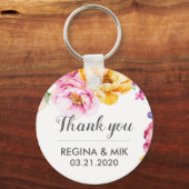 Sweet Floral Spring Wedding Vielen Dank Schlüsselanhänger (Vorderseite)