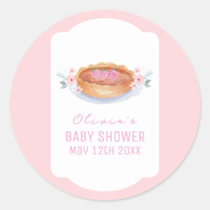 Sweet Floral Süsse Pie Raspberry Baby Dusche Runder Aufkleber
