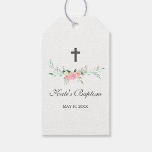 Sweet Floral Taufen Tags Geschenkanhänger
