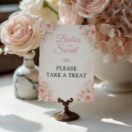 Sweet Floral Treat Table Baby Shower Sign Poster
