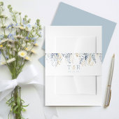 Sweet Floral Wedding Border Blue ID1045 Einladungsbanderole