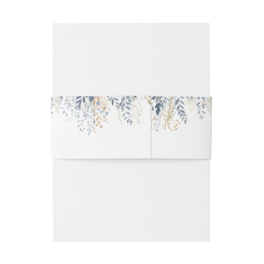 Sweet Floral Wedding Border Blue ID1045 Einladungsbanderole (Rückseitenbeispiel)