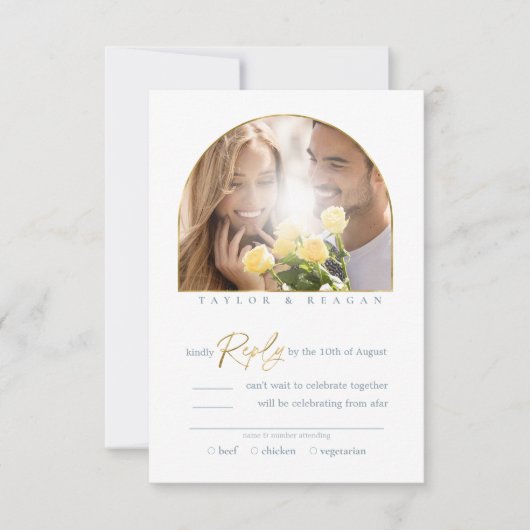 Sweet Floral Wedding Foto ID1045 RSVP Karte (Vorderseite)