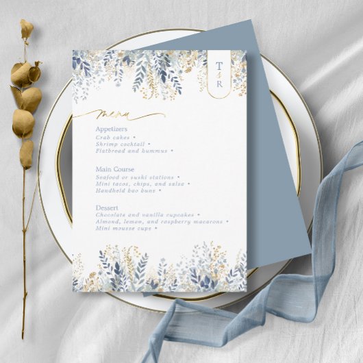 Sweet Floral Wedding Menu ID1045 Menükarte