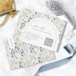 Sweet Floral Wedding Muster QR Code ID1045 RSVP Karte