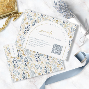 Sweet Floral Wedding Muster QR Code ID1045 RSVP Karte