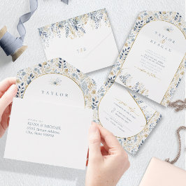 Sweet Floral Wedding Pattern ID1045 All In One Einladung