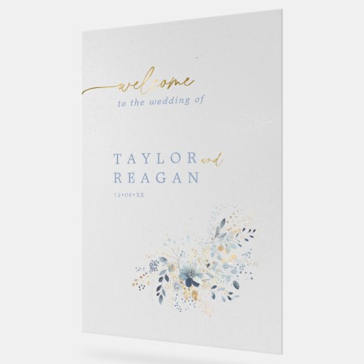 Sweet Floral Wedding Welcome ID1045 Acrylschild (Winkel)