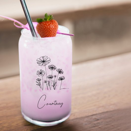 Sweet florale mit individuelle Name Dosenglas