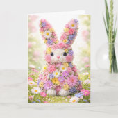 Sweet Flower Bunny Rabbit Easter Feiertagskarte (Vorderseite)