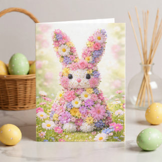 Sweet Flower Bunny Rabbit Easter Feiertagskarte