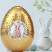 Sweet Flower Bunny Rabbit Easter Runder Aufkleber