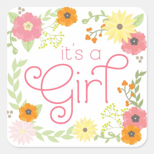 Sweet Flower Garden Baby Shower Stickers (Vorderseite)