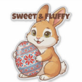 Sweet & Fluffy Bunny Vinyl Sticker (Vorderseite)