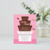 Sweet Fondue Fountain Girls Geburtstagsparty Einladung (Stehend Vorderseite)