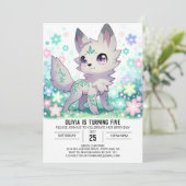Sweet Forest Wolf Digital zum Geburtstag Einladung (Stehend Vorderseite)
