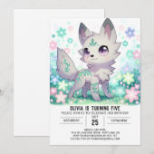 Sweet Forest Wolf Digital zum Geburtstag Einladung (Vorne/Hinten)