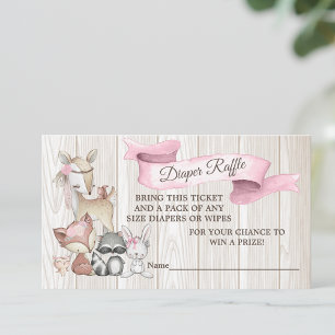Sweet Forest Woodland Girls Diaper Raffel Visitenkarte