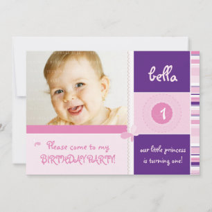 SWEET FOTO GEBURTSTAG ERSUCHT :: Grauß 3L Einladung
