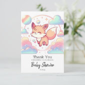 Sweet Fox Baby Dusche Dankeskarte (Stehend Vorderseite)