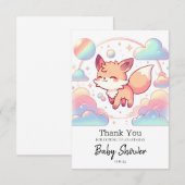 Sweet Fox Baby Dusche Dankeskarte (Vorne/Hinten)