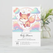 Sweet Fox Baby Dusche Einladung (Stehend Vorderseite)