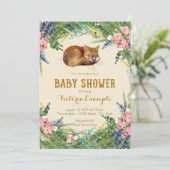 Sweet Fox Baby Dusche Einladung (Stehend Vorderseite)