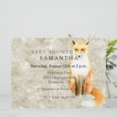 Sweet Fox Baby Dusche Einladung (Stehend Vorderseite)