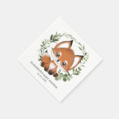Sweet Fox Botanical Greenerity Forest Baby Geburts Serviette (Ecke)