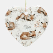Sweet Fox Gold Ribbon Christmas Keramik Ornament (Hinten)