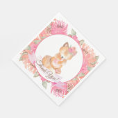 Sweet Fox Wasserfarbe Blume Kinderdusche Serviette (Ecke)