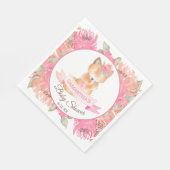 Sweet Fox Watercolor Blume Kinderdusche Napkins Serviette (Ecke)