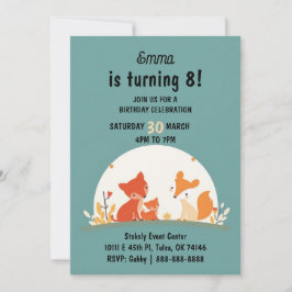 Sweet Foxes Birthday Invitation Card – Cute Woodla Feiertagskarte