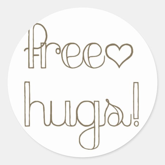 Sweet Free Hugs Heart Card Siegel Sticker (Vorderseite)