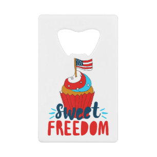 Sweet Freedom Cupcake 4. Juli Art 4. Juli Geldbeutel Flaschenöffner