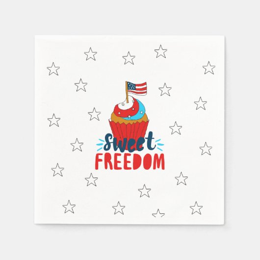Sweet Freedom Cupcake 4. Juli Art 4. Juli Serviette (Vorderseite)