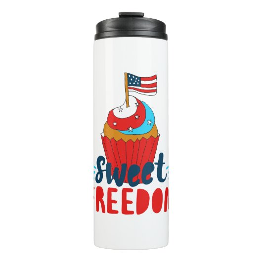 Sweet Freedom Cupcake 4. Juli Art 4. Juli Thermosbecher (Vorderseite)