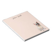 Sweet French Bulldog Illustration auf Pink Notepad Notizblock (angewinkelt)