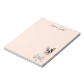 Sweet French Bulldog Illustration auf Pink Notepad Notizblock (Rotiert)