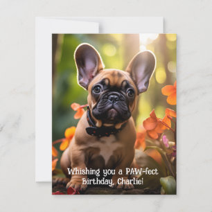 🐶 💗 Sweet Frenchie Welpe in einem Dschungel Karte