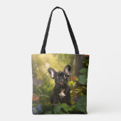 🐶 💗 Sweet Frenchie Welpe in einem Dschungel Tasche (Rückseite)