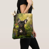 🐶 💗 Sweet Frenchie Welpe in einem Dschungel Tasche (Von Nahem)