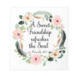 Sweet Friendship erfrischt das Soul Floral Notizblock
