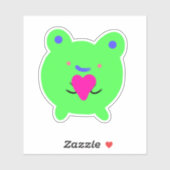 Sweet Frog mit Herz Aufkleber (Blatt)